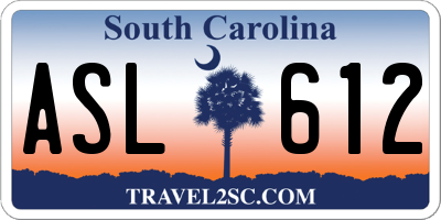 SC license plate ASL612