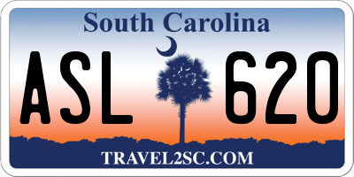 SC license plate ASL620