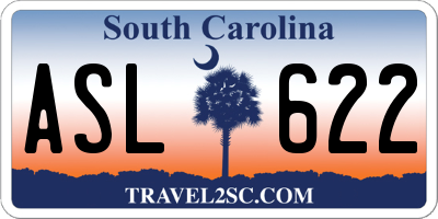 SC license plate ASL622