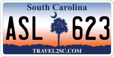 SC license plate ASL623