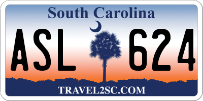 SC license plate ASL624