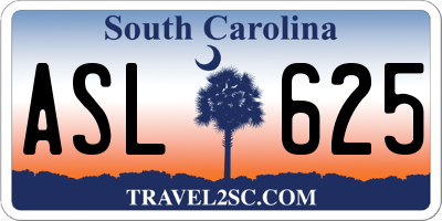 SC license plate ASL625