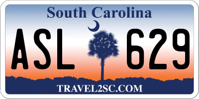 SC license plate ASL629