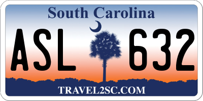 SC license plate ASL632