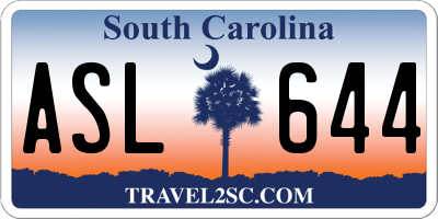 SC license plate ASL644