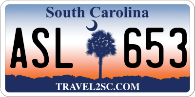 SC license plate ASL653