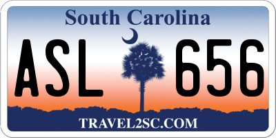 SC license plate ASL656