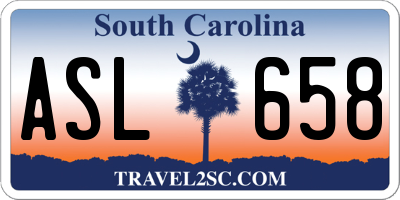 SC license plate ASL658