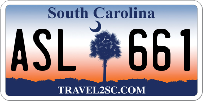 SC license plate ASL661