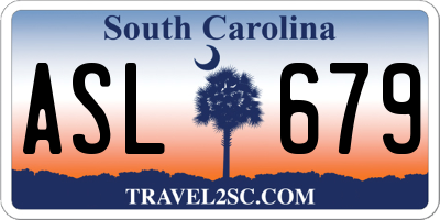 SC license plate ASL679
