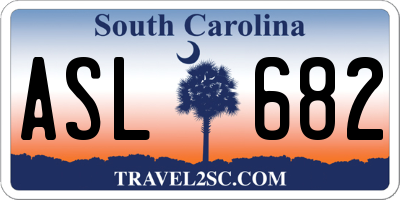 SC license plate ASL682