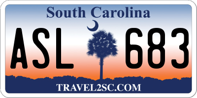 SC license plate ASL683