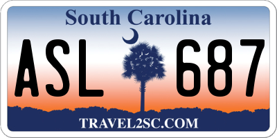 SC license plate ASL687
