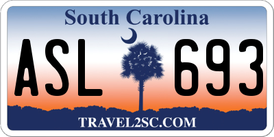 SC license plate ASL693