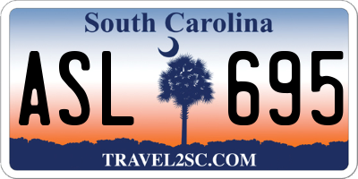 SC license plate ASL695