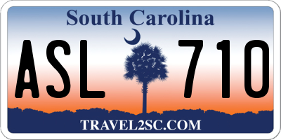 SC license plate ASL710