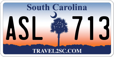 SC license plate ASL713