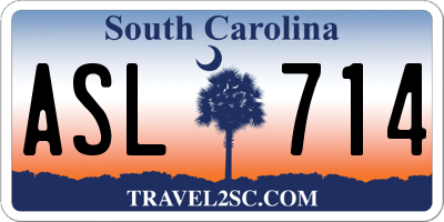 SC license plate ASL714
