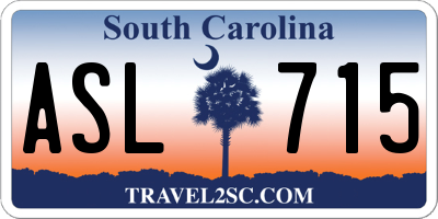 SC license plate ASL715