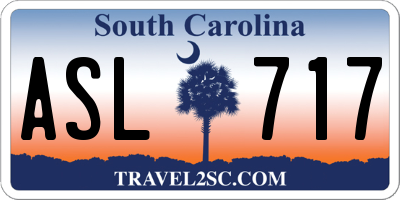 SC license plate ASL717