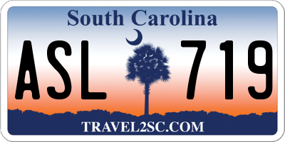 SC license plate ASL719
