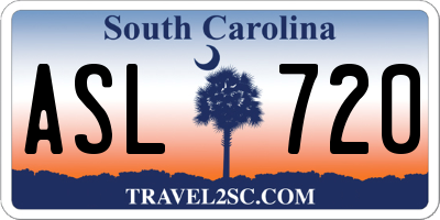 SC license plate ASL720