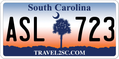 SC license plate ASL723