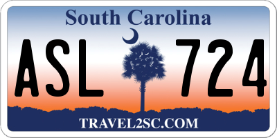 SC license plate ASL724
