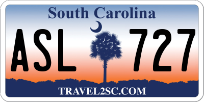 SC license plate ASL727