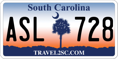 SC license plate ASL728