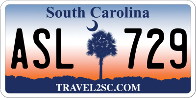 SC license plate ASL729