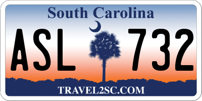 SC license plate ASL732