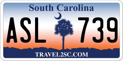 SC license plate ASL739