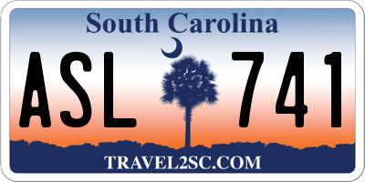 SC license plate ASL741
