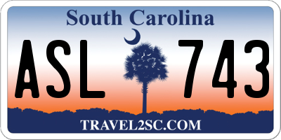 SC license plate ASL743
