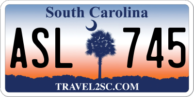 SC license plate ASL745