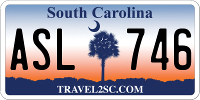 SC license plate ASL746