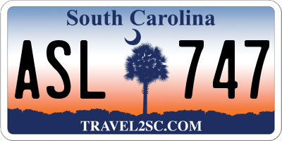 SC license plate ASL747