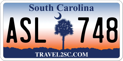 SC license plate ASL748