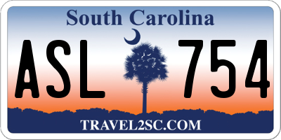 SC license plate ASL754