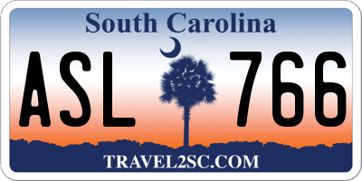SC license plate ASL766