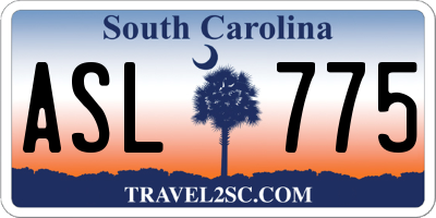 SC license plate ASL775