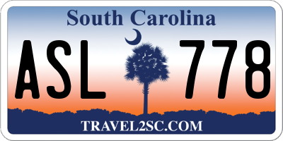 SC license plate ASL778