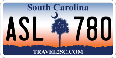 SC license plate ASL780