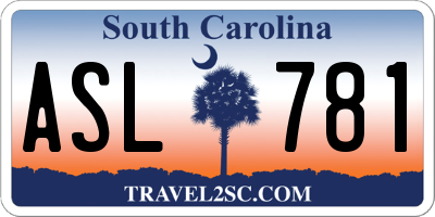 SC license plate ASL781