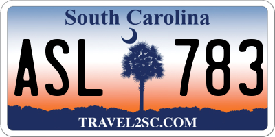 SC license plate ASL783