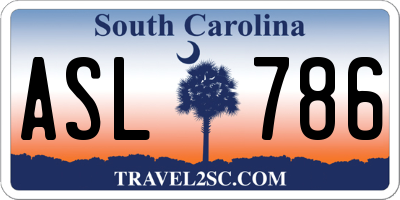 SC license plate ASL786
