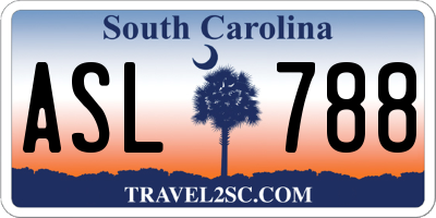 SC license plate ASL788