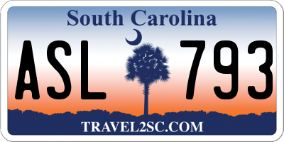 SC license plate ASL793