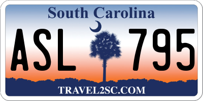 SC license plate ASL795